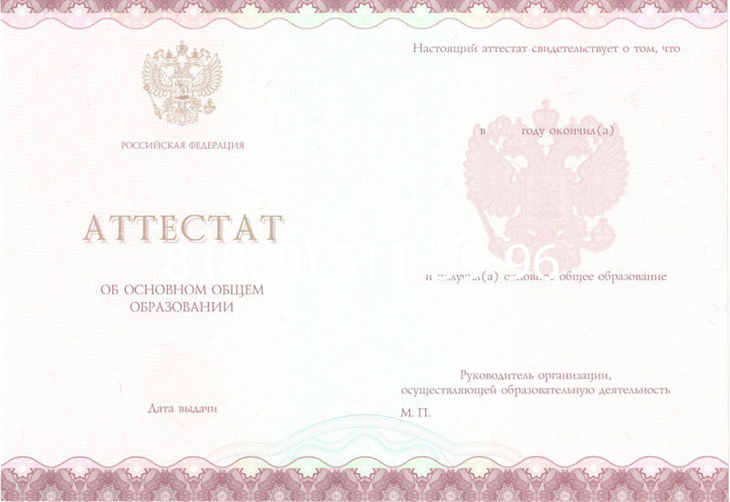 Купить Аттестат за 9 класс 2014-2024 года в Махачкале